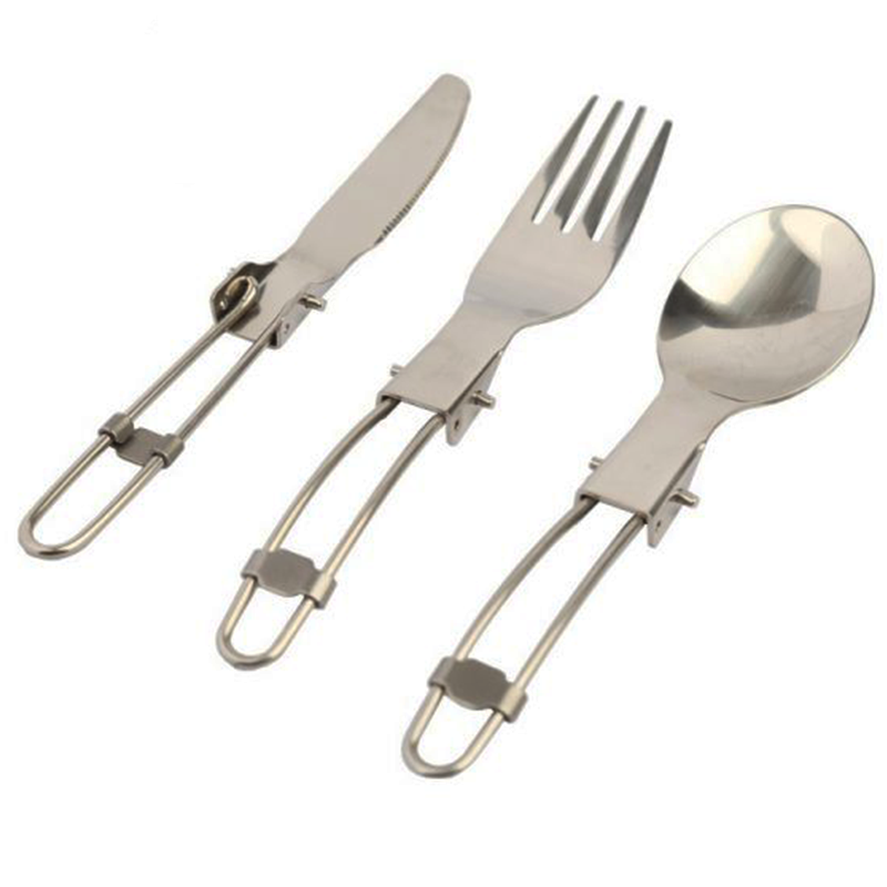 ست قاشق، چنگال و کارد تاشو استیل