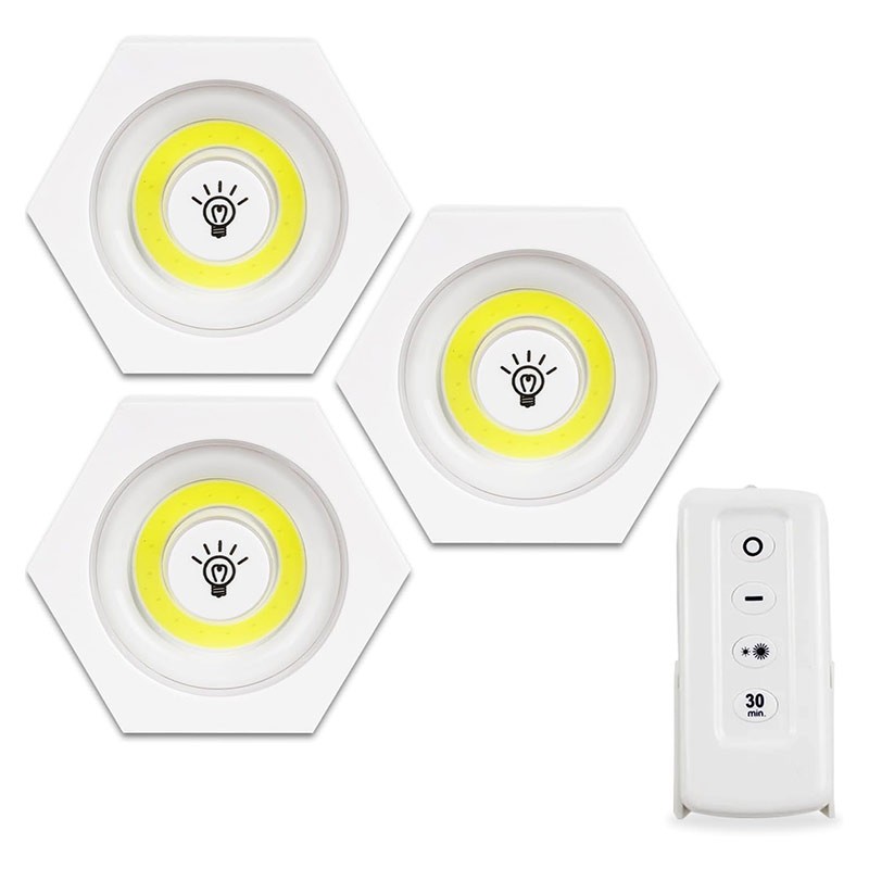 چراغ اضطراری LED ریموت دار باطری خور (3 عددی)