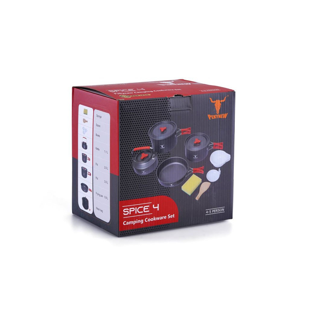 ست ظروف کمپینگ 4 تکه کله گاوی مدل SPICE 4 PEKYNEW COOKING SET spice4