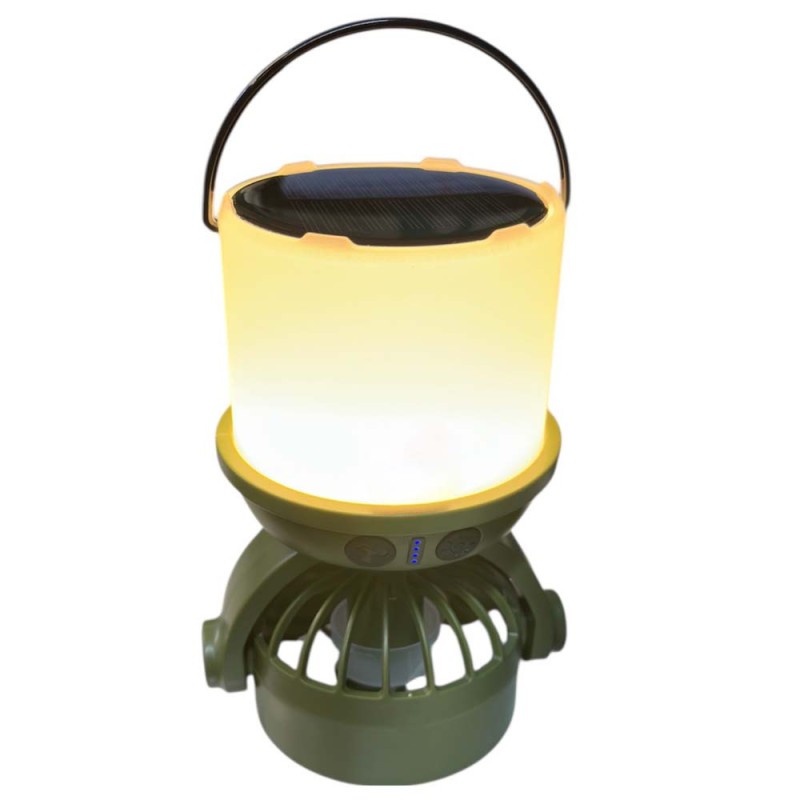 پنکه کمپینگ و چراغ COB خورشیدی(سولار)  مدل ch-F804
