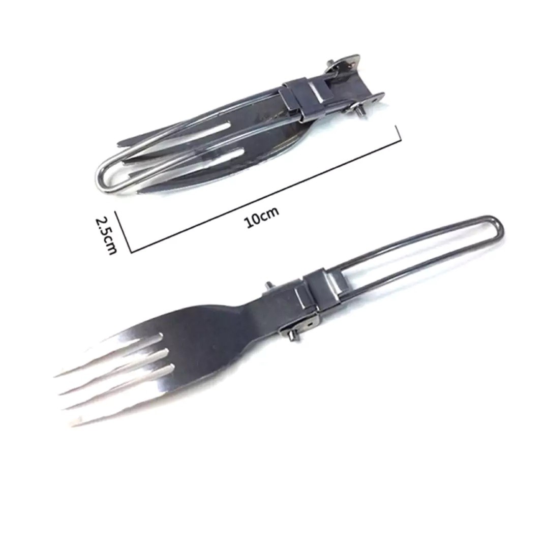 ست 3 تکه قاشق چنگال و کارد استیل تاشو