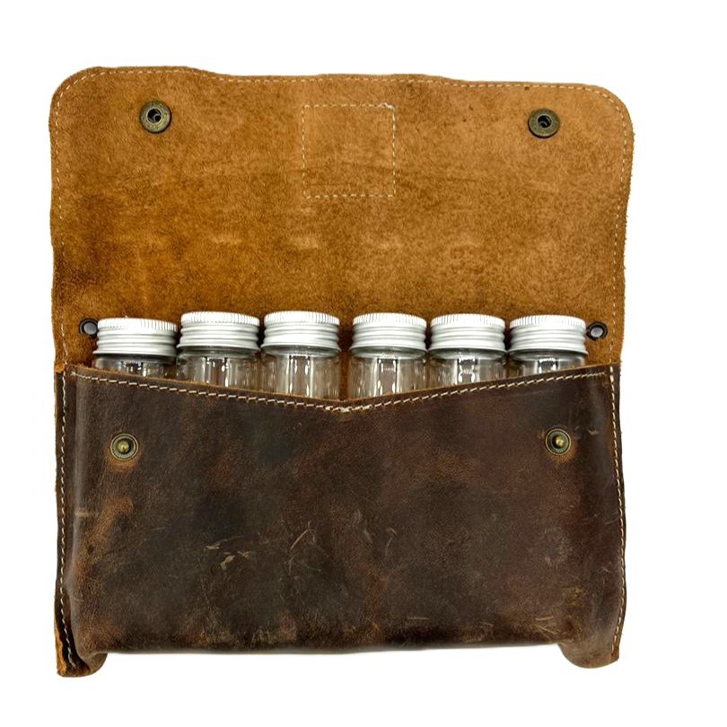 جا ادویه چرمی ۶ عددی بزرگ