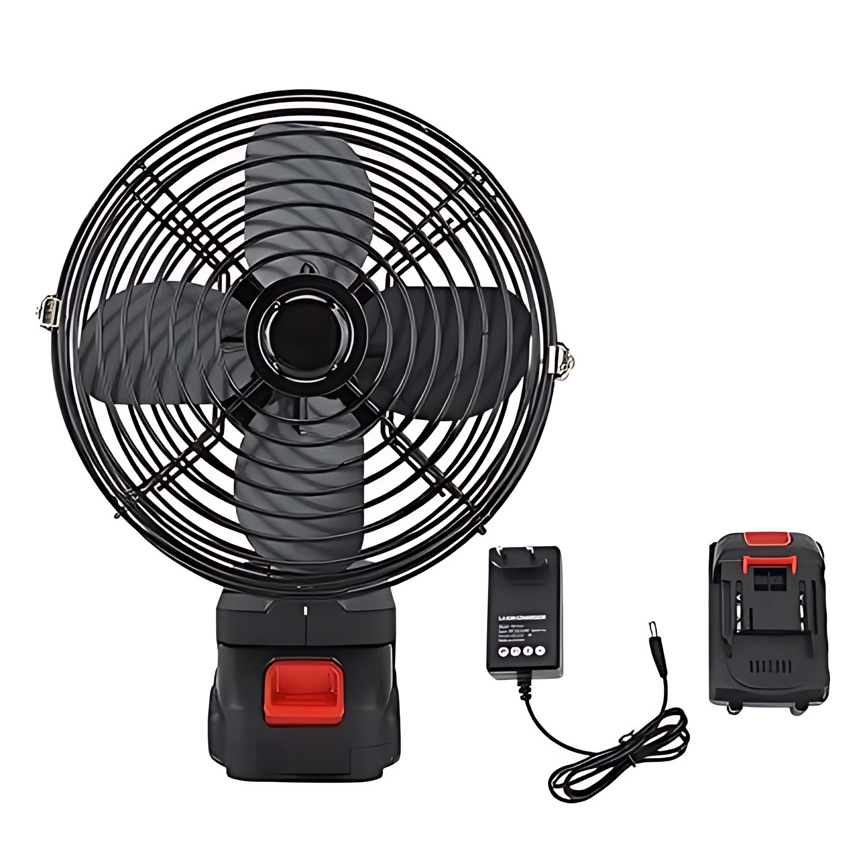 پنکه شارژی پره فلزی 48 ولت توری فلزی مدل FAN LITHIUM 3PIN موتور براشلس